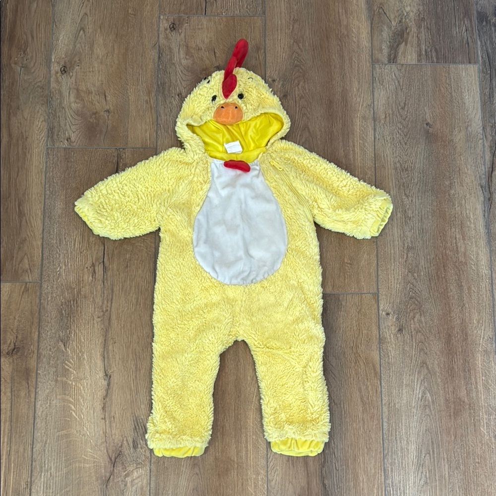 Yellow Chick Plush Baby Costume Romper with Hood